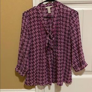 black grey and purple/pink Banana Republic top